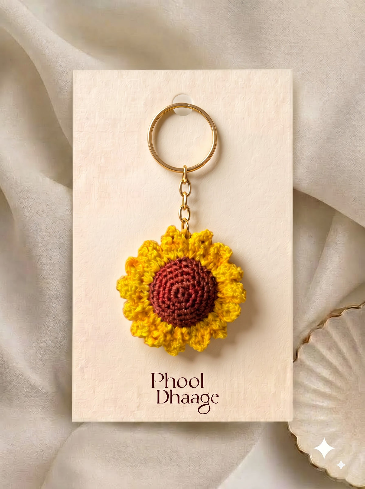 Sunshine in Your Pocket Handmade Crochet Keychain | Perfect as Bag Charm and Purse Accessory