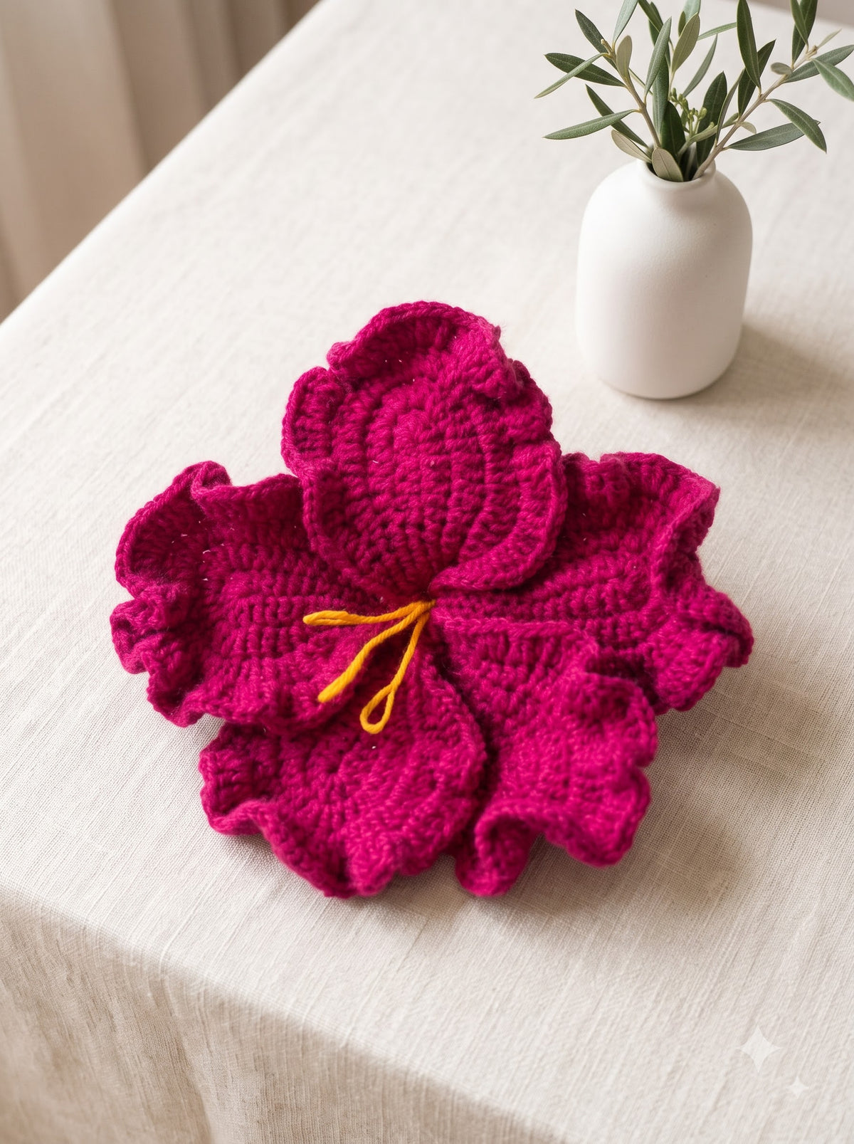 Hibiscus Handmade Crochet Hair Tie | XL Flower Hair Tie | Perfect as Everyday Hair Accessory