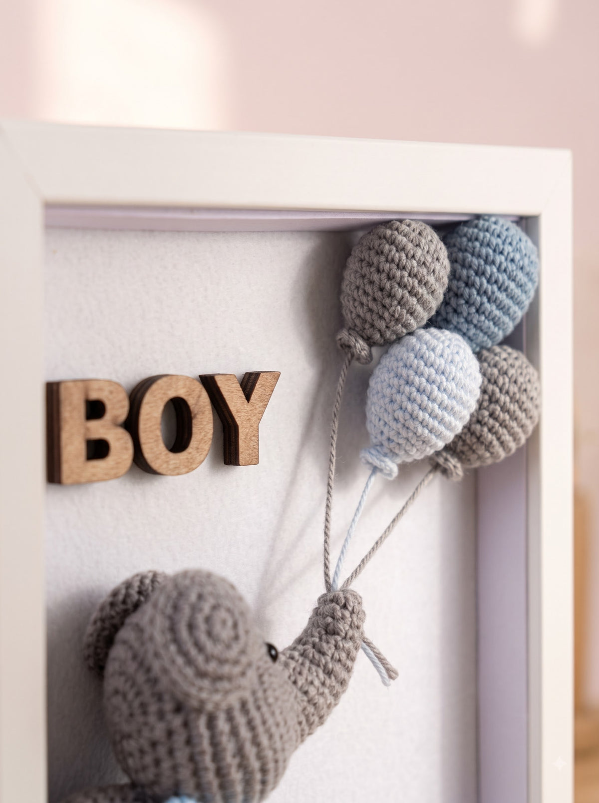 Tiny Miracle Boy Shadow Box | Perfect for Nursery Wall Decor, Baby Announcement Display and Baby Shower Gift