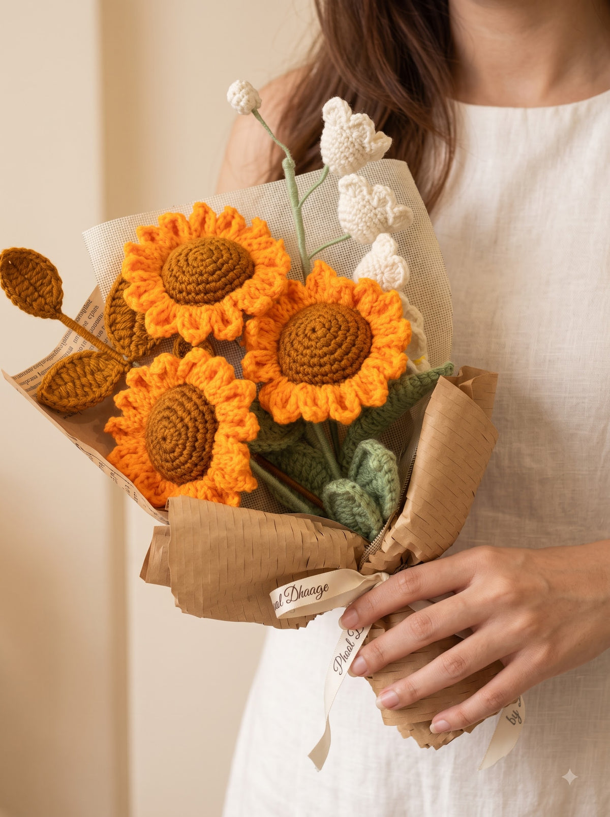 Golden Sunshine Handmade Crochet Bouquet | Forever Flowers | Perfect for Gifting