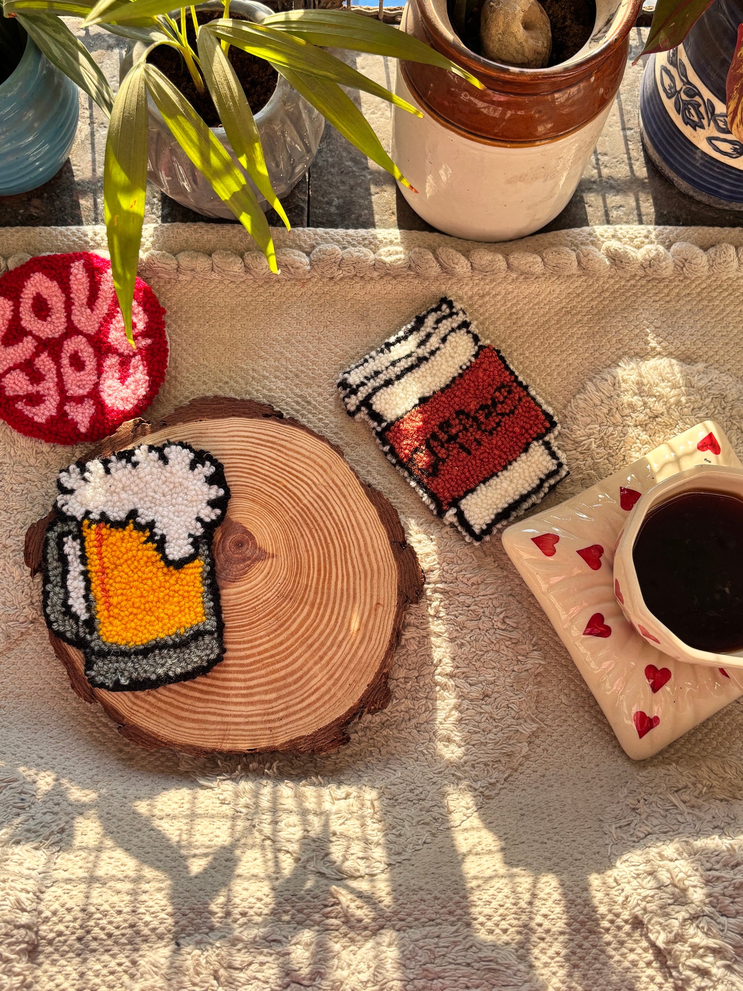 Punch needle coasters