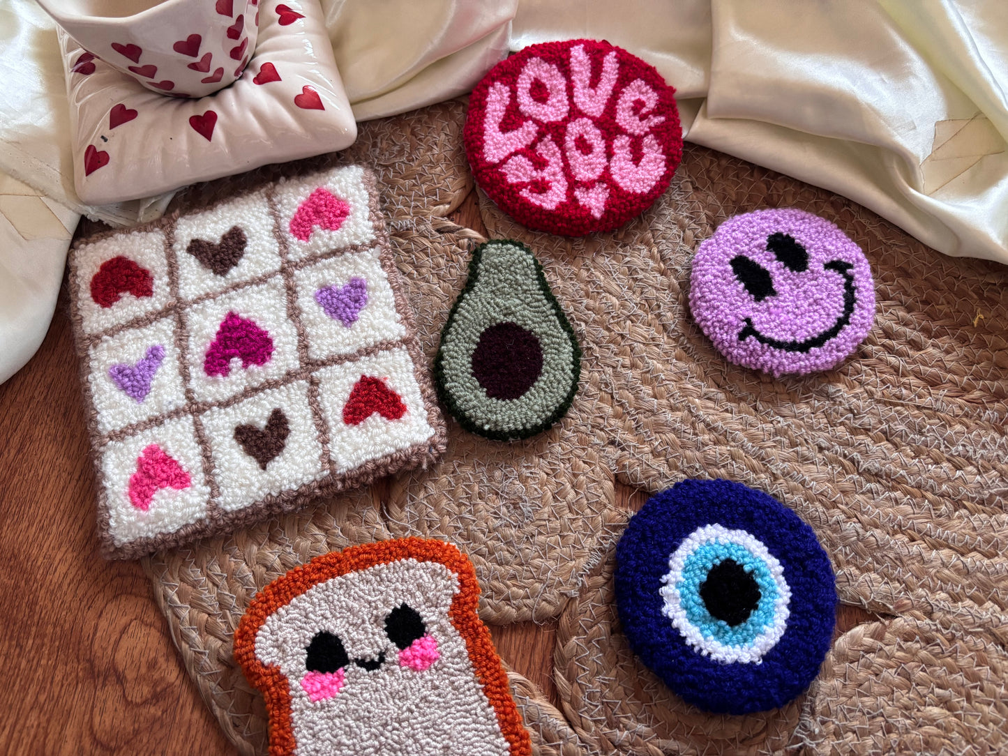 Punch needle coasters