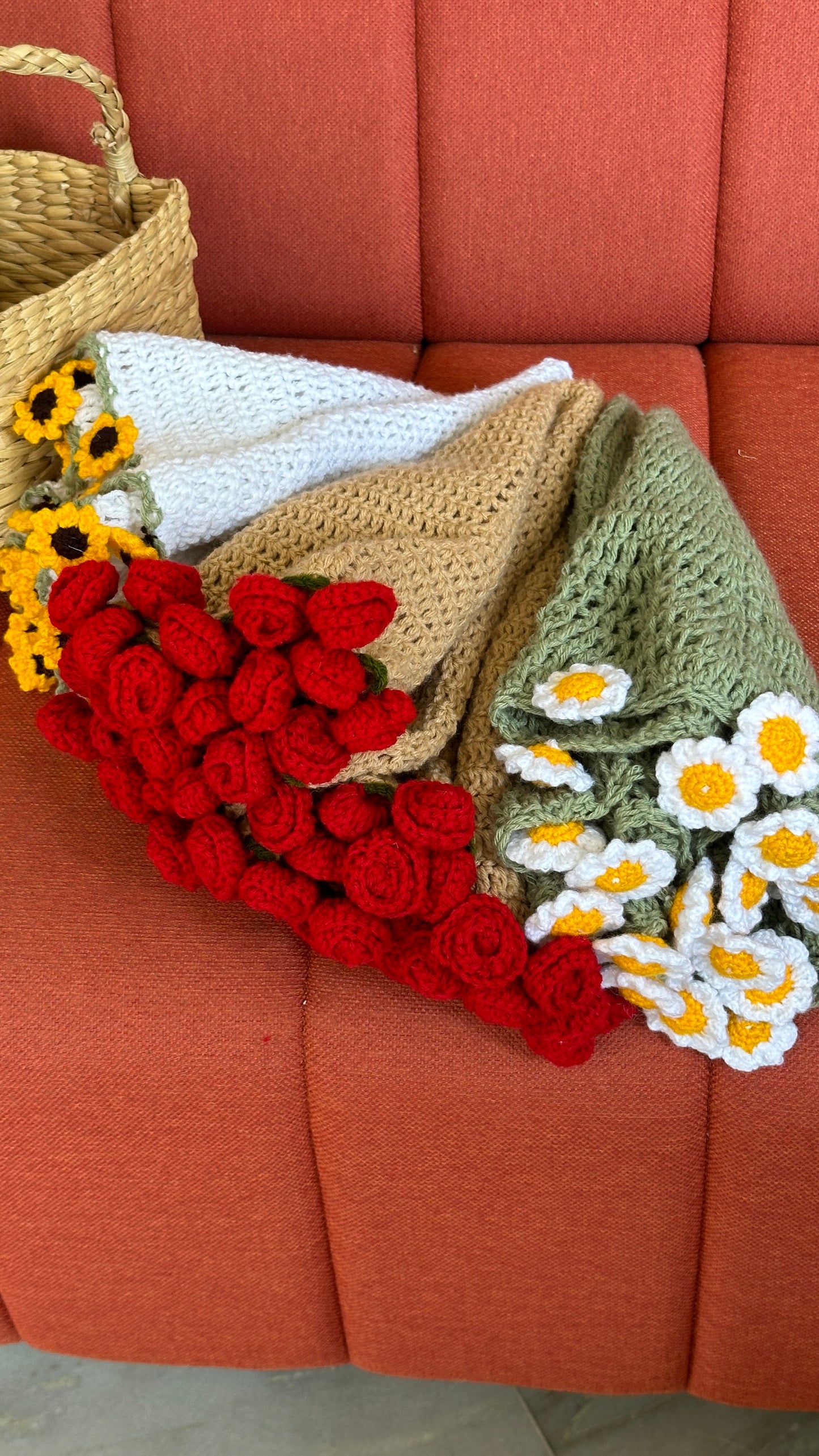 Rose Flower bouquet blanket
