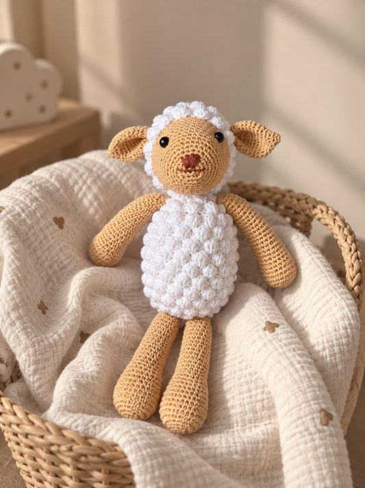 Ba-Ba Sheep Handmade Crochet Toy for Baby | Perfect Gift for Baby Shower and New Born Arrival