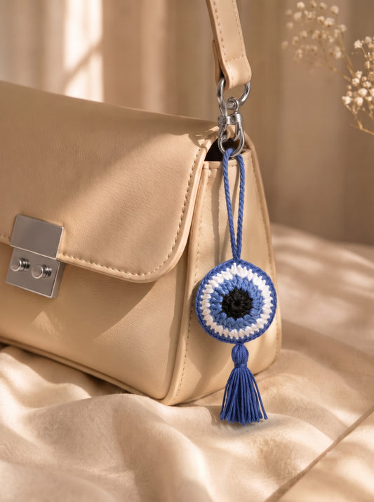 Nazar Protection Handmade Crochet Charm | Ideal as Car and Keychain Accessory and Backpack Decoration