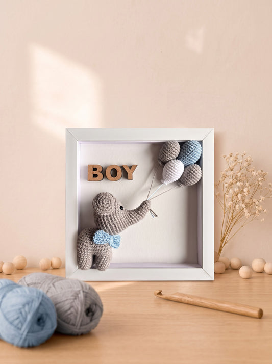 Tiny Miracle Boy Shadow Box | Perfect for Nursery Wall Decor, Baby Announcement Display and Baby Shower Gift