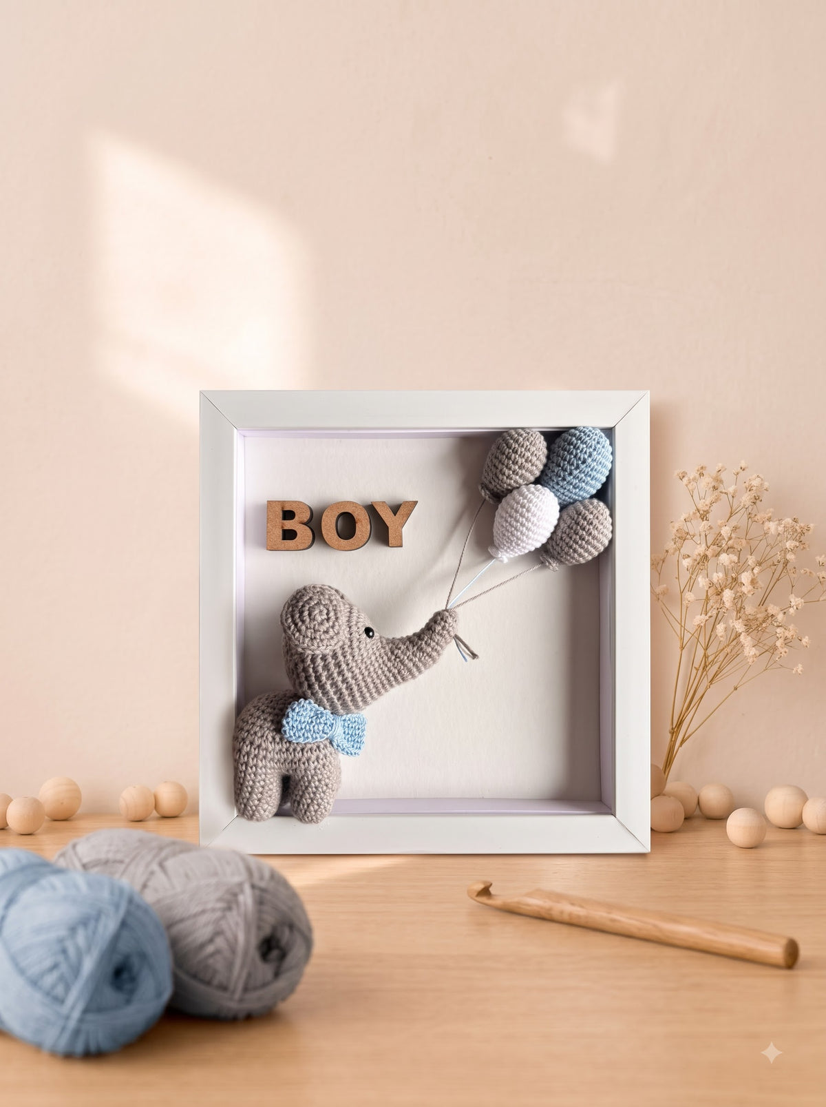 Tiny Miracle Boy Shadow Box | Perfect for Nursery Wall Decor, Baby Announcement Display and Baby Shower Gift