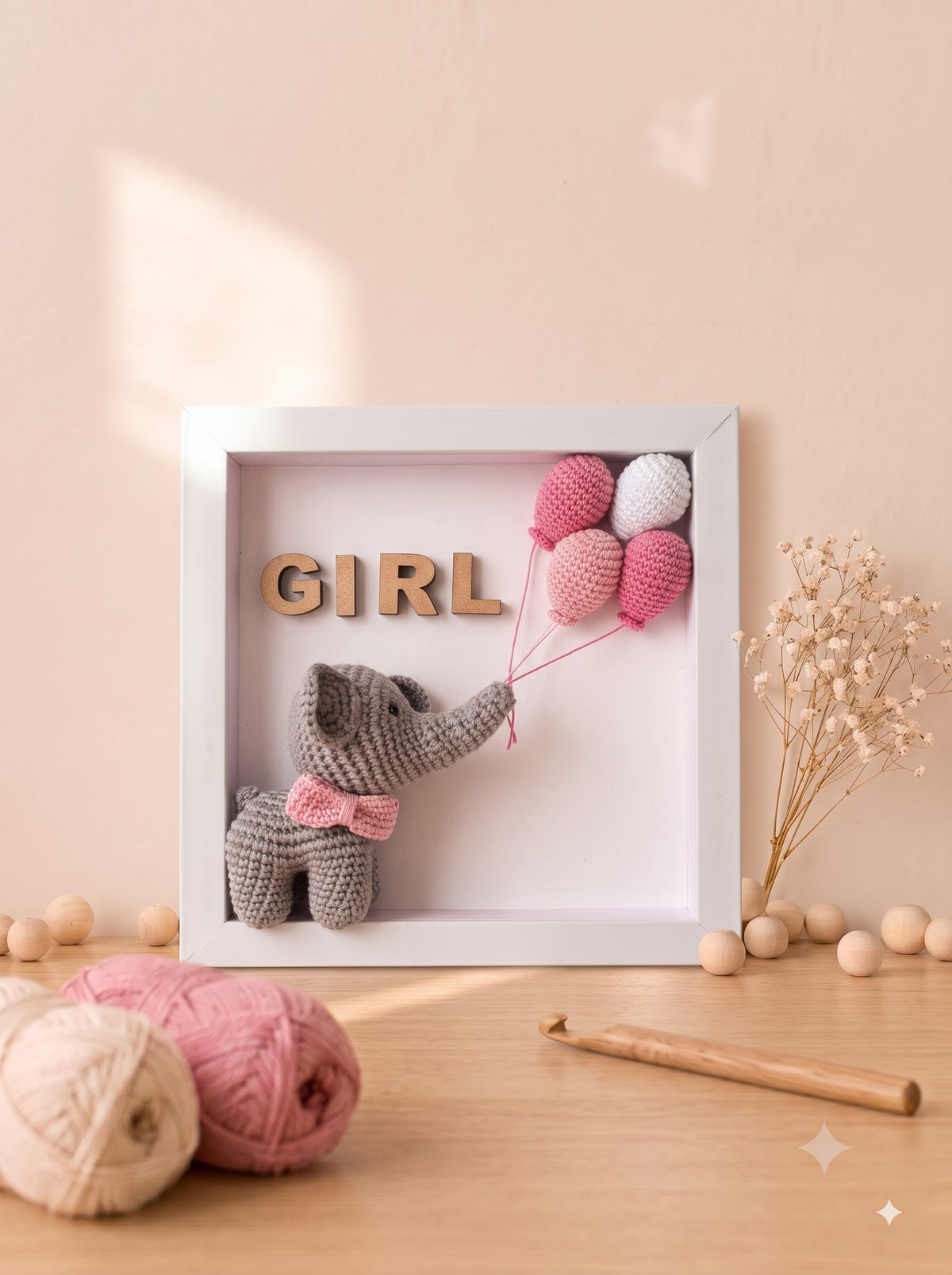 Tiny Trove Girl Shadow Box | Perfect for Nursery Wall Decor, Baby Announcement Display and Baby Shower Gift