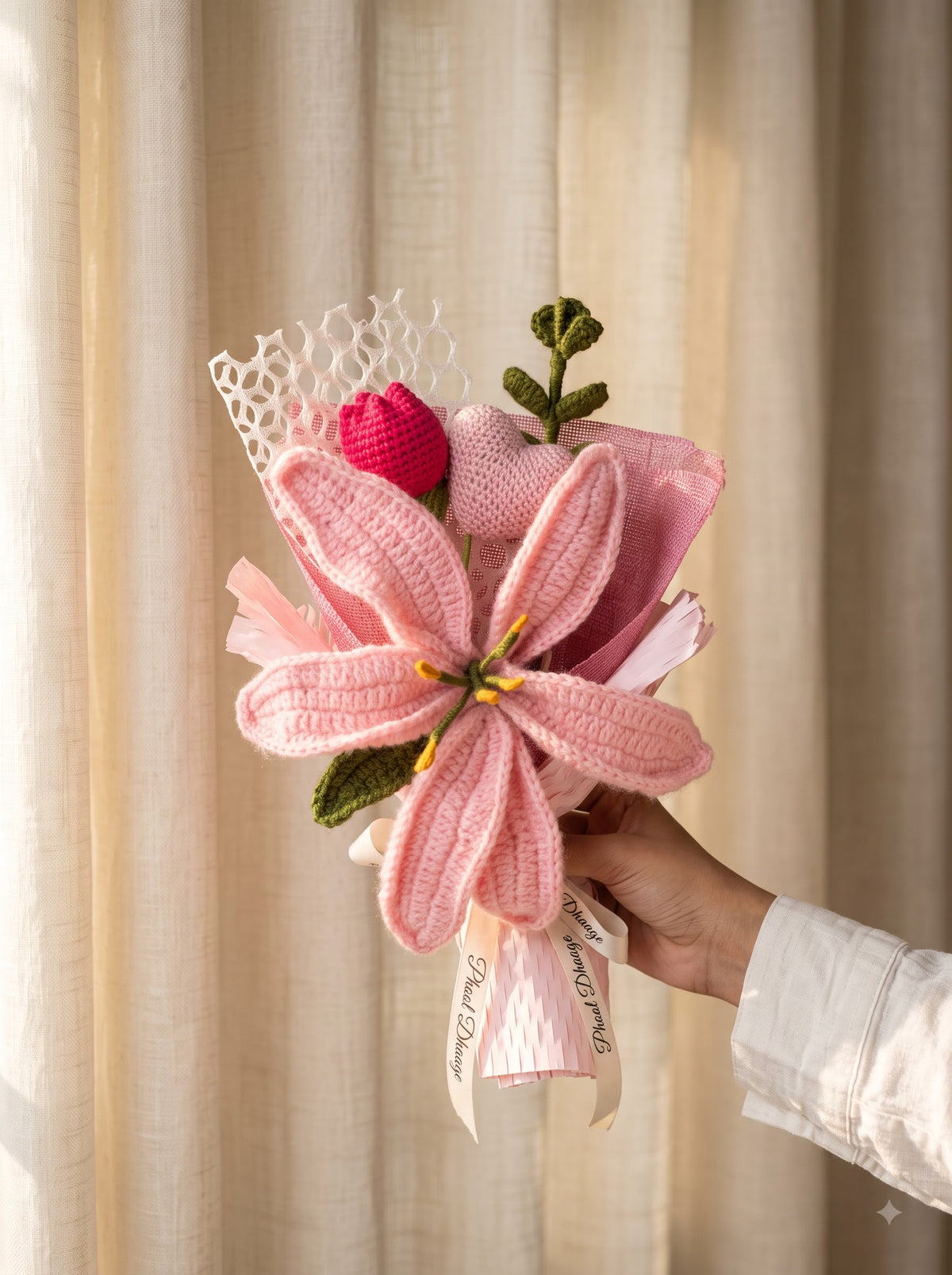Mi Amor Handmade Crochet Bouquet | Forever Flowers | Perfect Gift for Anniversaries & Valentine's Day