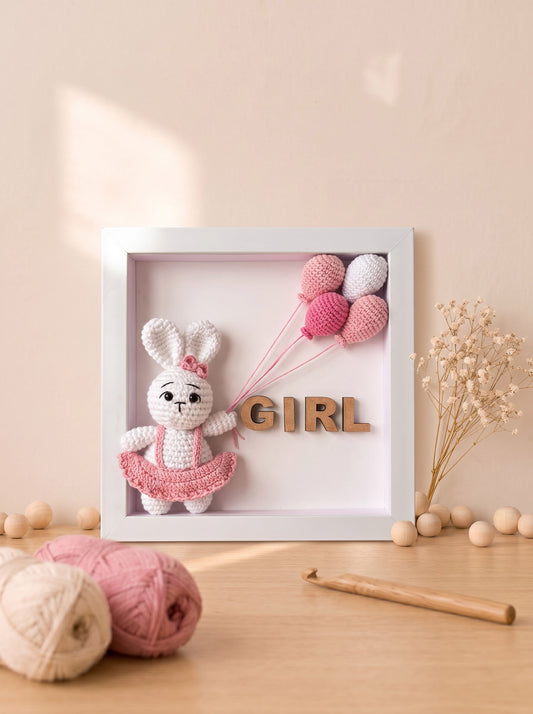 Tiny Treasures Girl Shadow Box | Perfect for Nursery Wall Decor, Baby Announcement Display and Baby Shower Gift