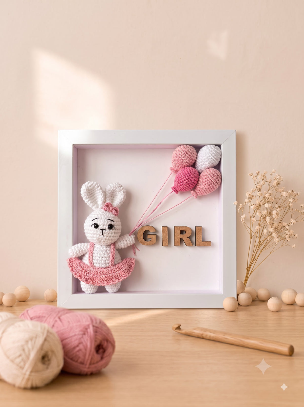 Tiny Treasures Girl Shadow Box | Perfect for Nursery Wall Decor, Baby Announcement Display and Baby Shower Gift