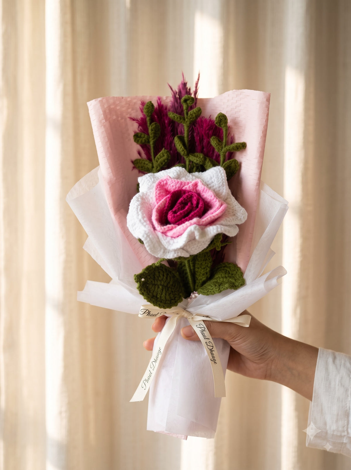 Pink Passion Handmade Crochet Bouquet | Everlasting Flowers | Perfect for Gifting