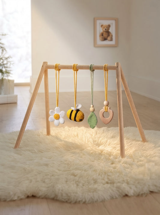 Sunlit Meadow Handmade Crochet Baby Gym | Set of 4 | Perfect Gift for Baby Shower and Nursery Decor