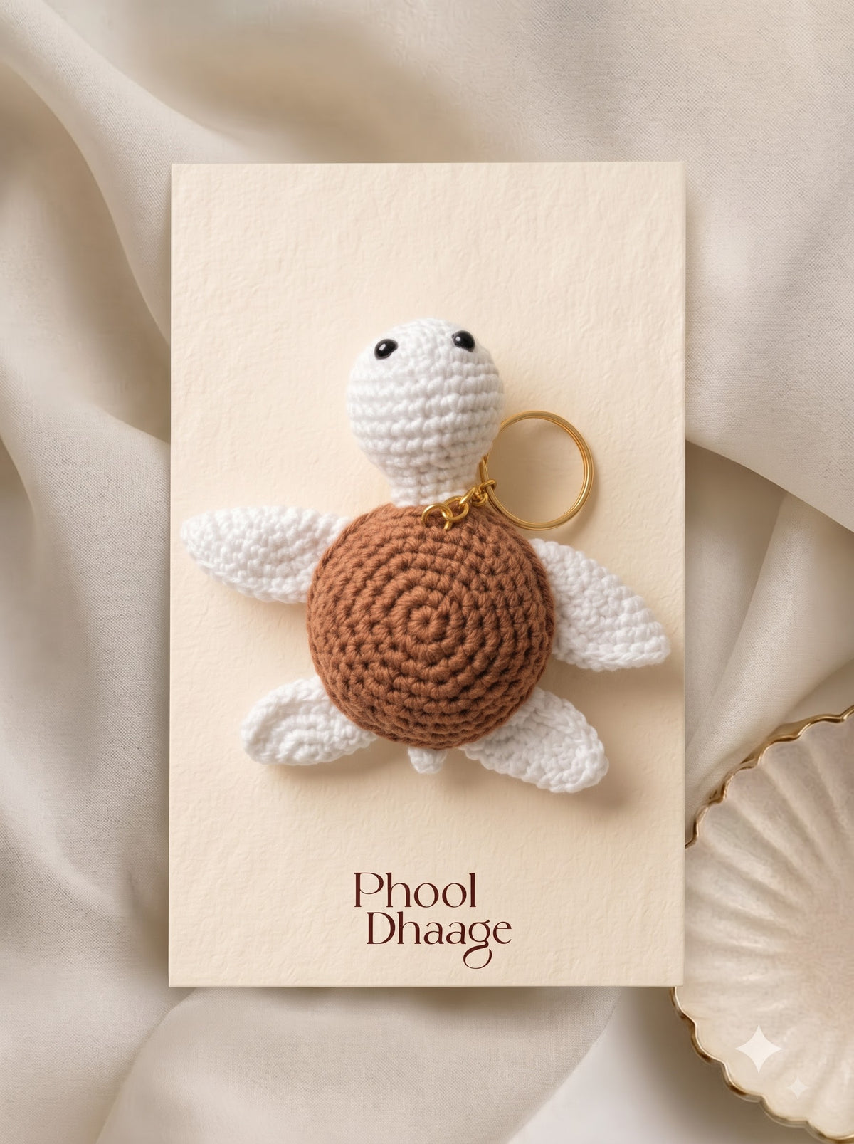 Sandy the Beach Turtle Handmade Crochet Keychain | Perfect as Bag Charm and Purse Accessory