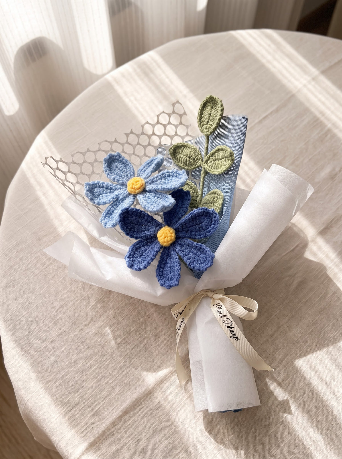 Blue Blossom Handmade Crochet Bouquet | Forever Flowers | Perfect Gift for Birthday and Anniversaries