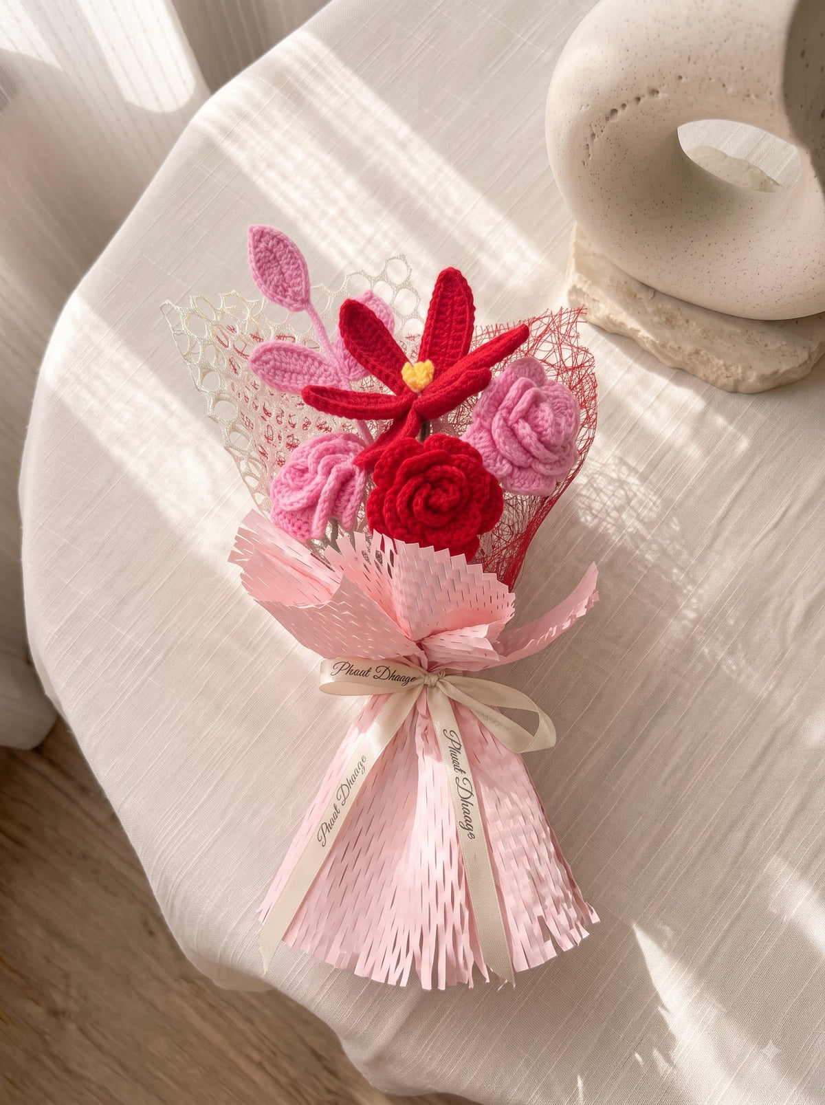 Blush Bliss Handmade Crochet Bouquet | Everlasting Flowers | Perfect for Gifting