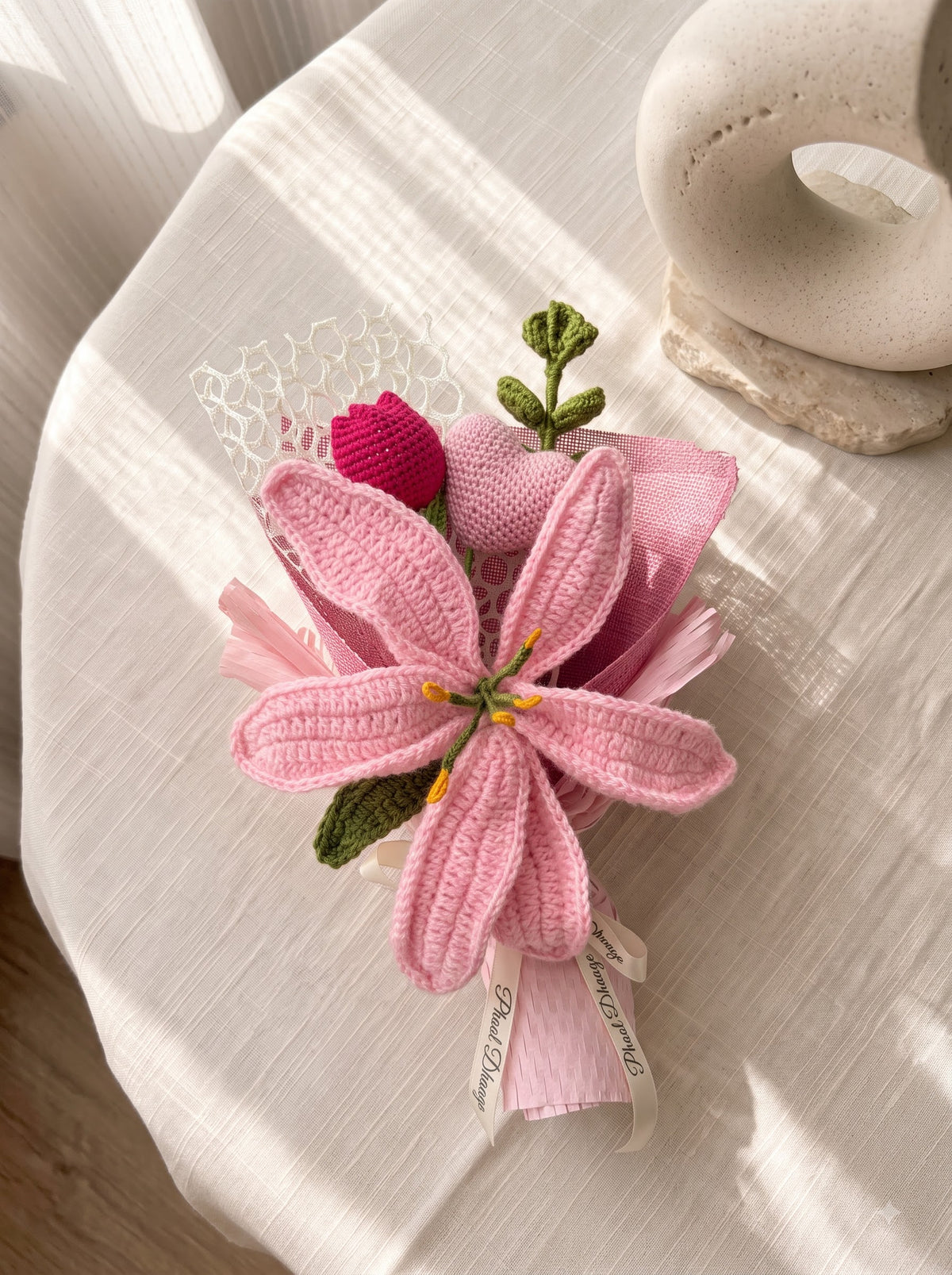 Mi Amor Handmade Crochet Bouquet | Forever Flowers | Perfect Gift for Anniversaries & Valentine's Day