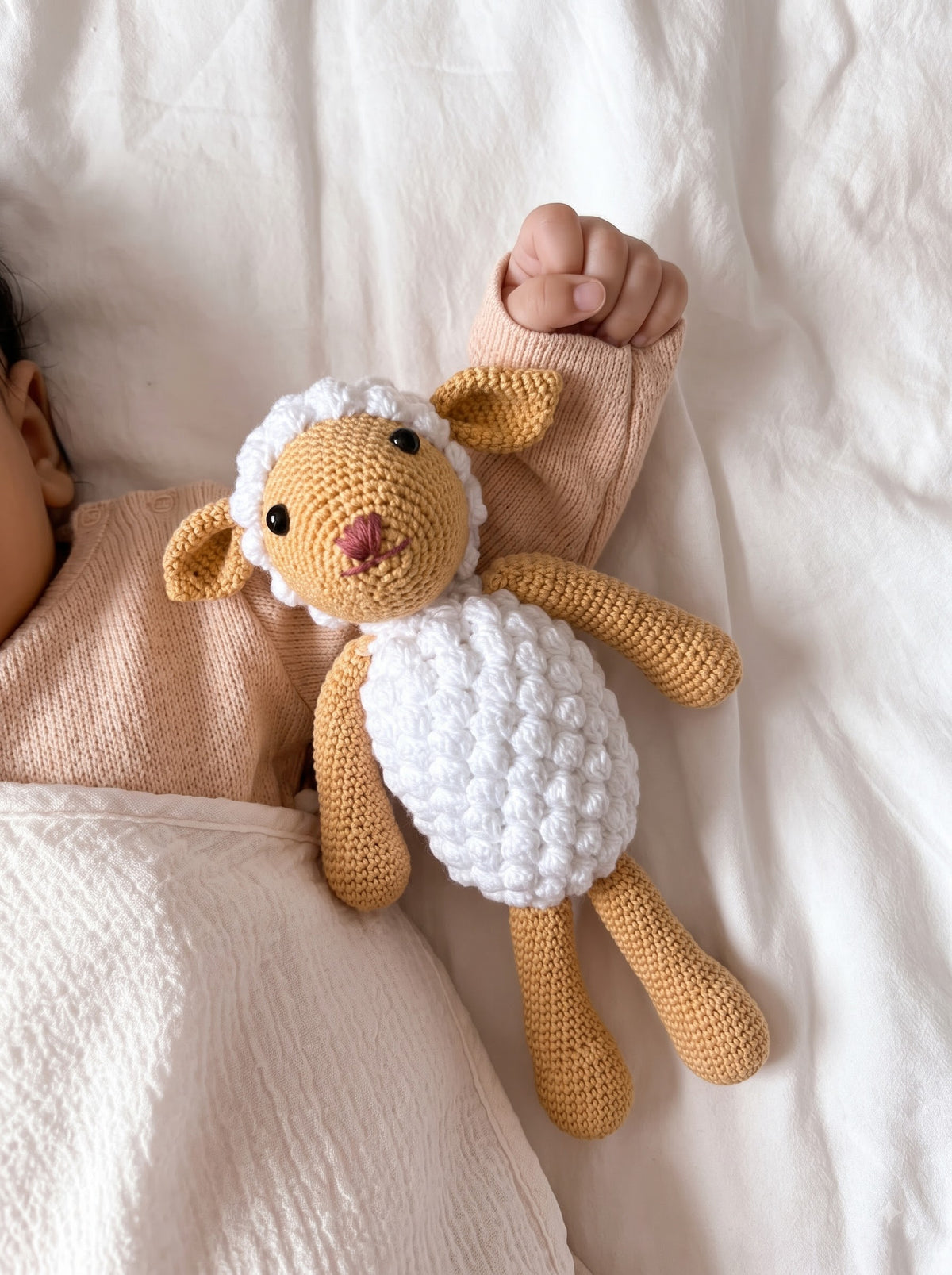 Ba-Ba Sheep Handmade Crochet Toy for Baby | Perfect Gift for Baby Shower and New Born Arrival
