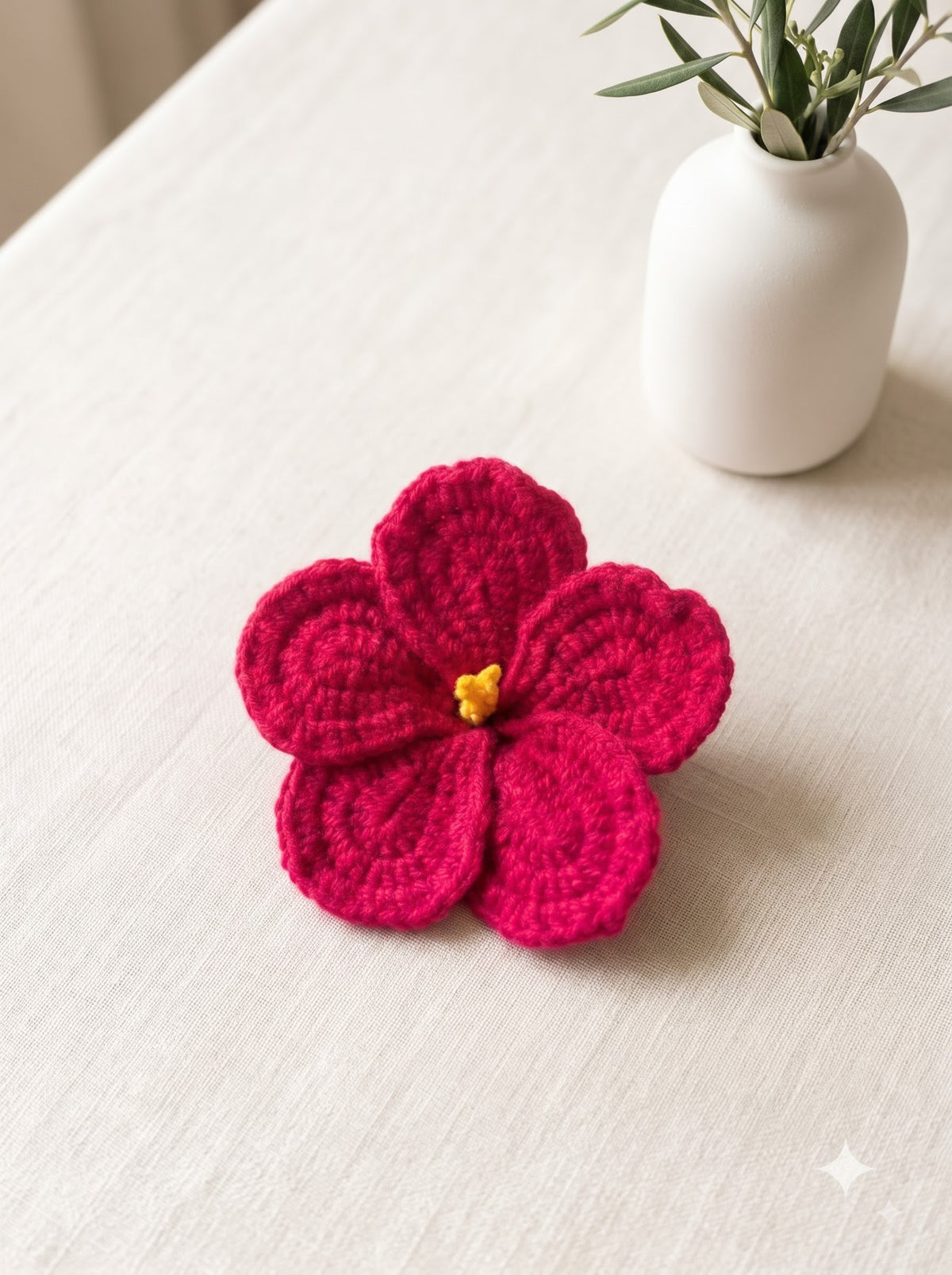 Hibiscus Handmade Crochet Hair Tie | Regualr Flower Hair Tie | Perfect as Everyday Hair Accessory