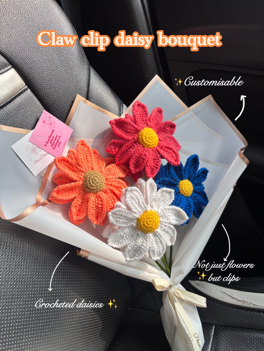 Claw clip daisy bouquet