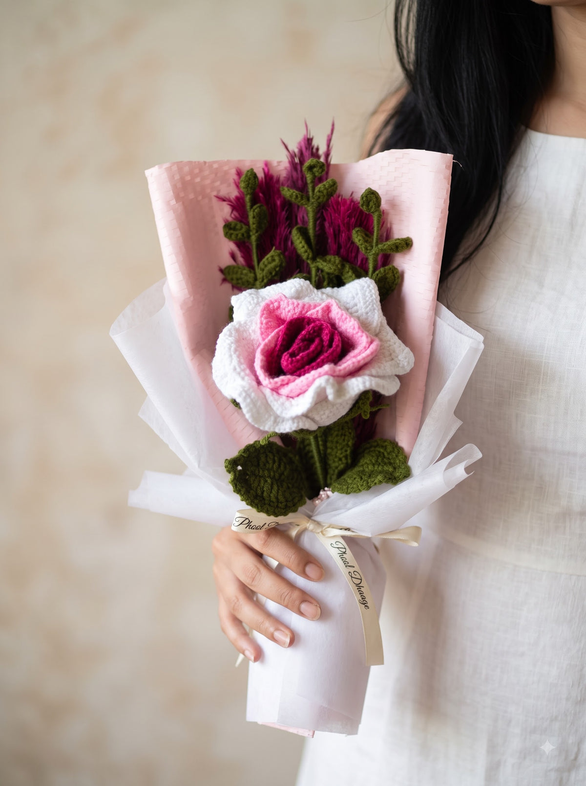 Pink Passion Handmade Crochet Bouquet | Everlasting Flowers | Perfect for Gifting