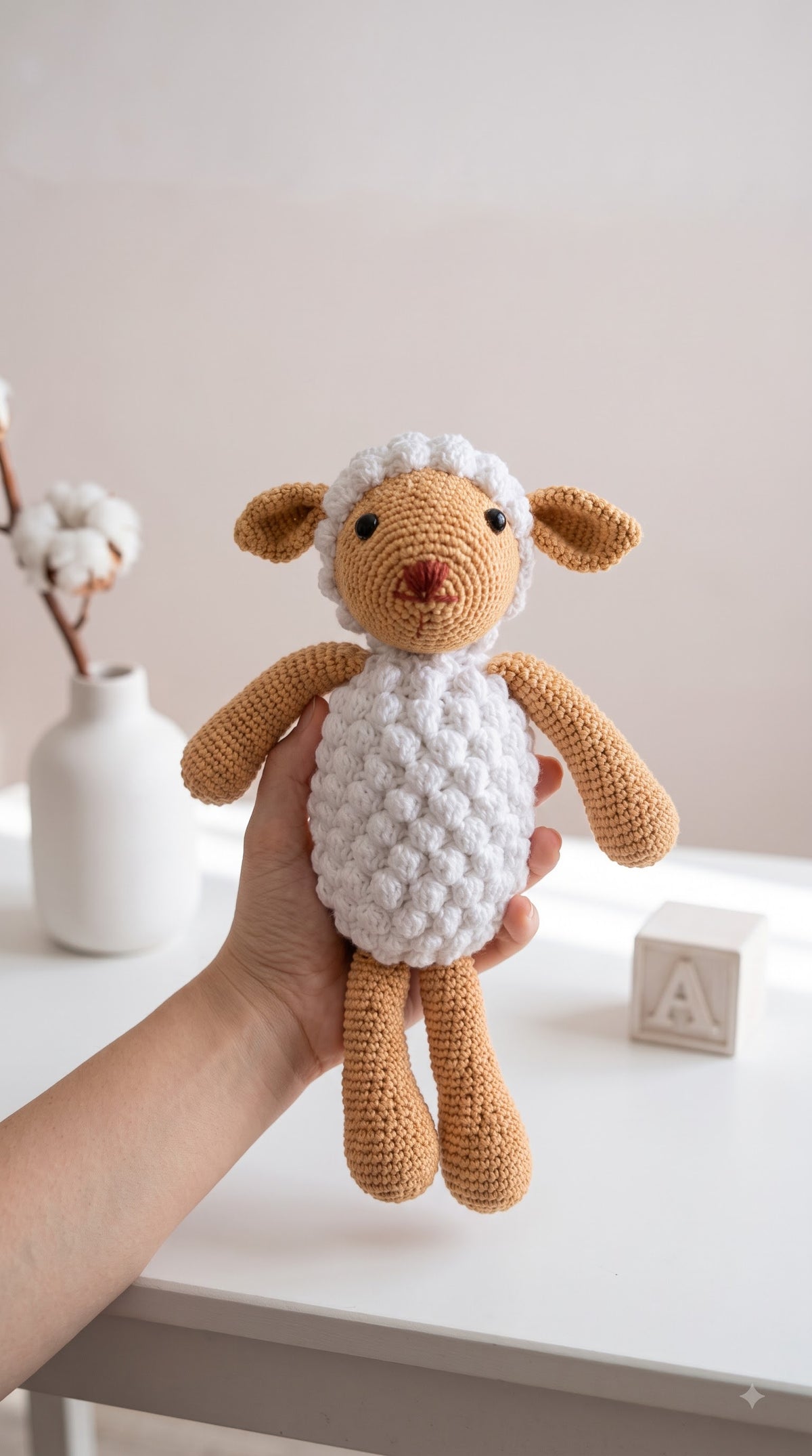 Ba-Ba Sheep Handmade Crochet Toy for Baby | Perfect Gift for Baby Shower and New Born Arrival
