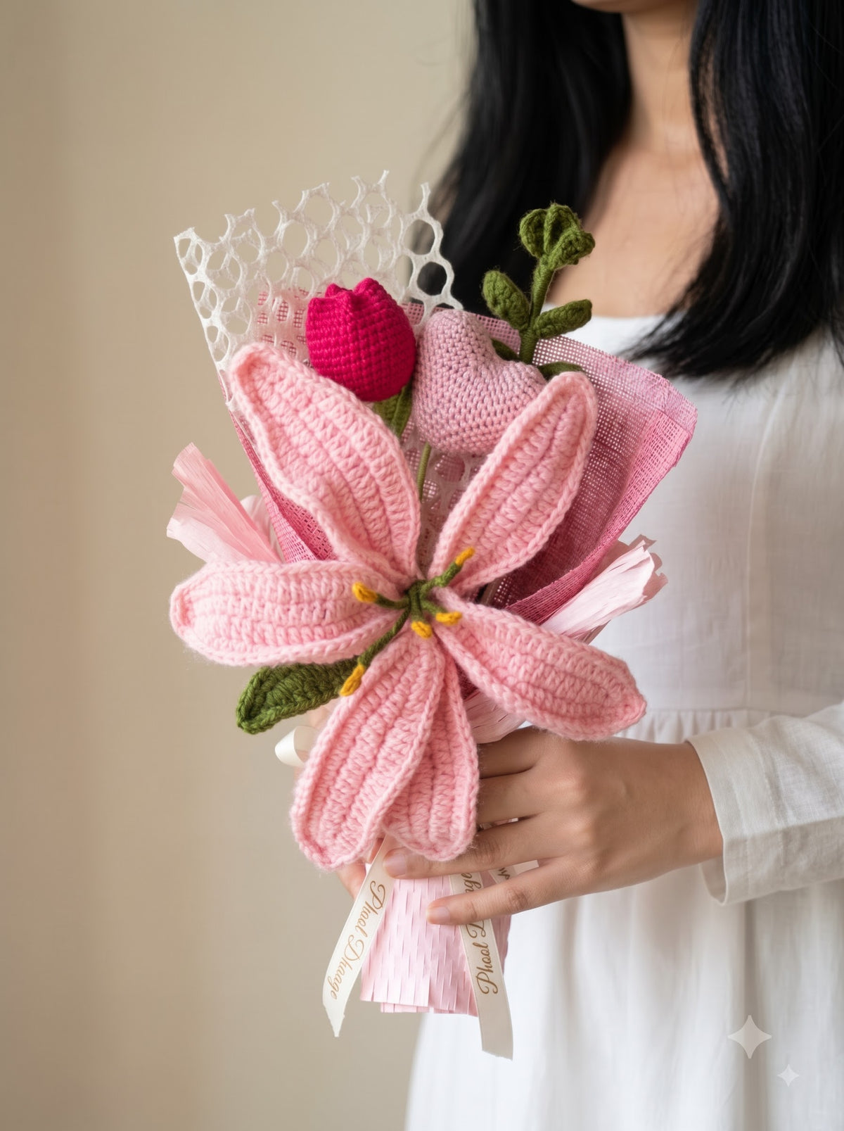 Mi Amor Handmade Crochet Bouquet | Forever Flowers | Perfect Gift for Anniversaries & Valentine's Day