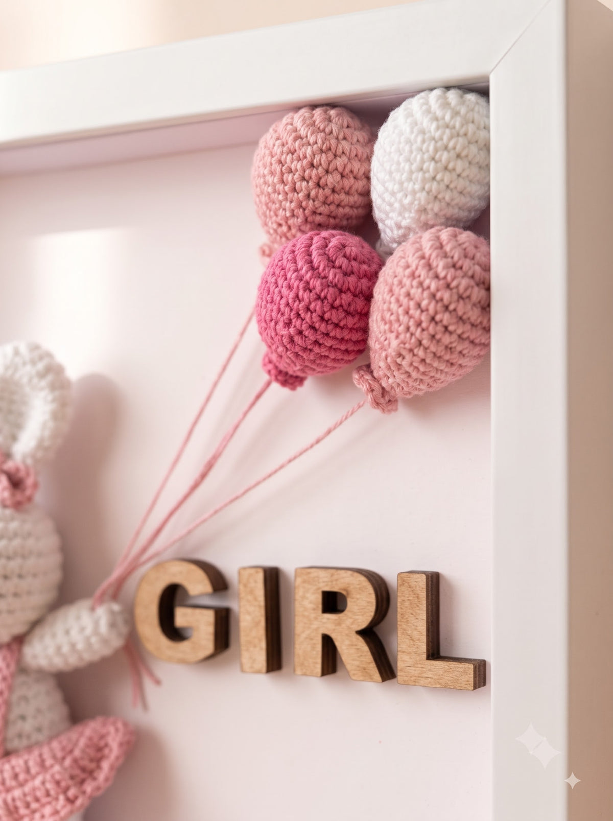 Tiny Treasures Girl Shadow Box | Perfect for Nursery Wall Decor, Baby Announcement Display and Baby Shower Gift