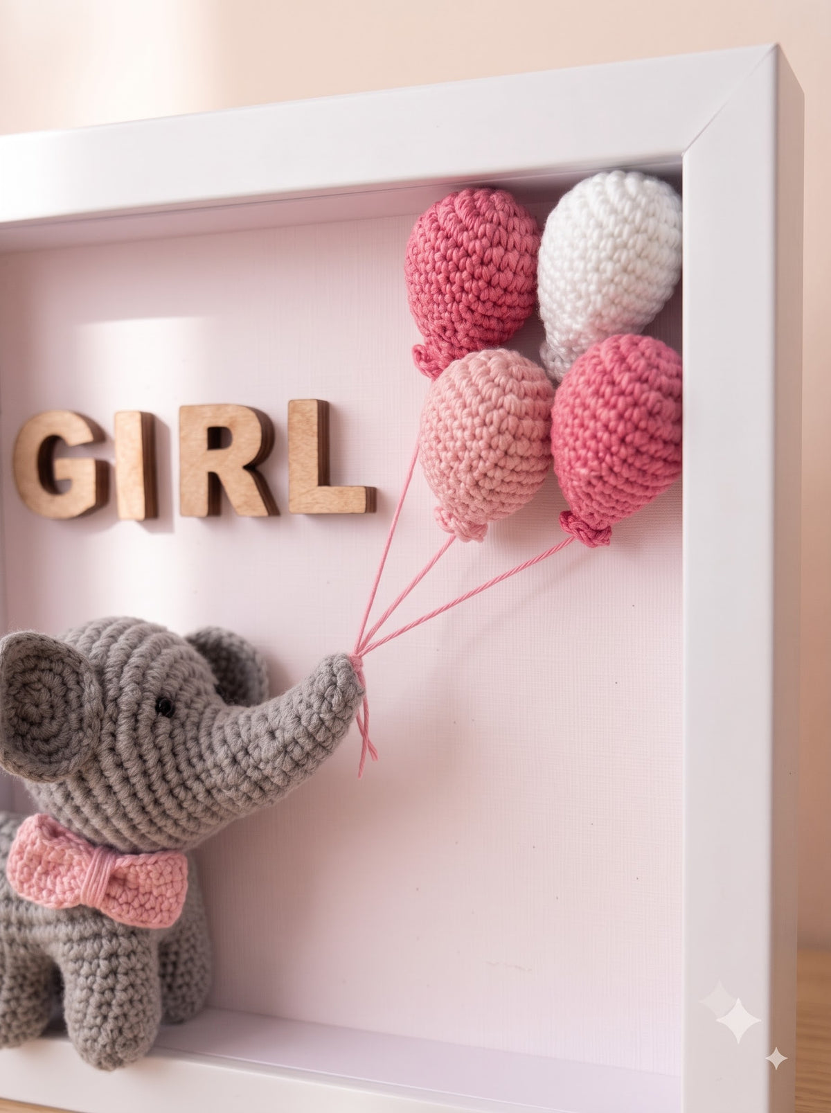 Tiny Trove Girl Shadow Box | Perfect for Nursery Wall Decor, Baby Announcement Display and Baby Shower Gift