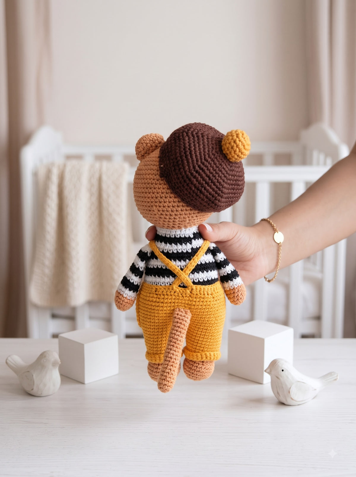 Milo the Cat Handmade Crochet Toy for Baby | Ideal for Nursery Decor and Baby Crib