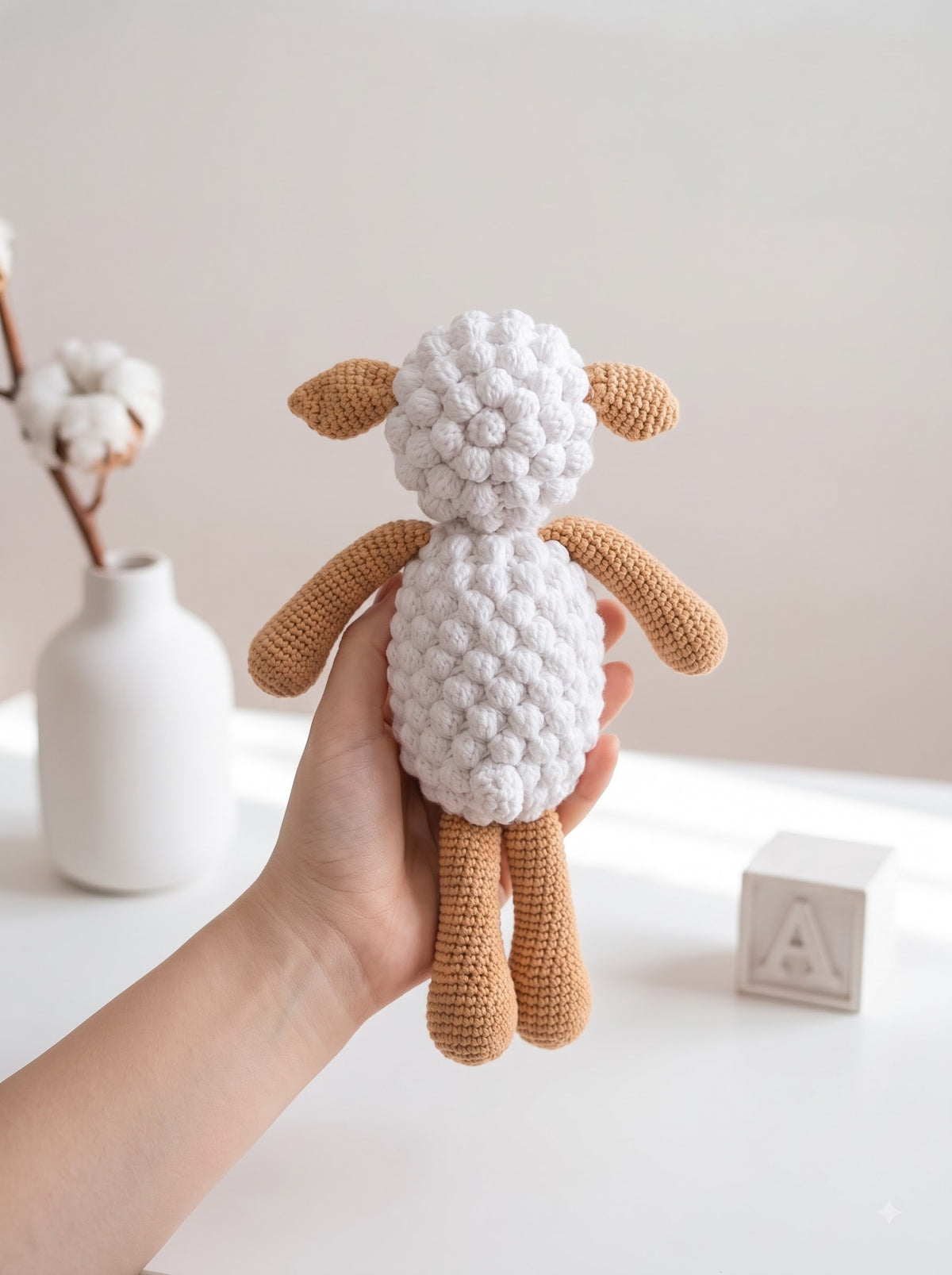 Ba-Ba Sheep Handmade Crochet Toy for Baby | Perfect Gift for Baby Shower and New Born Arrival