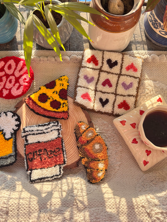 Punch needle coasters