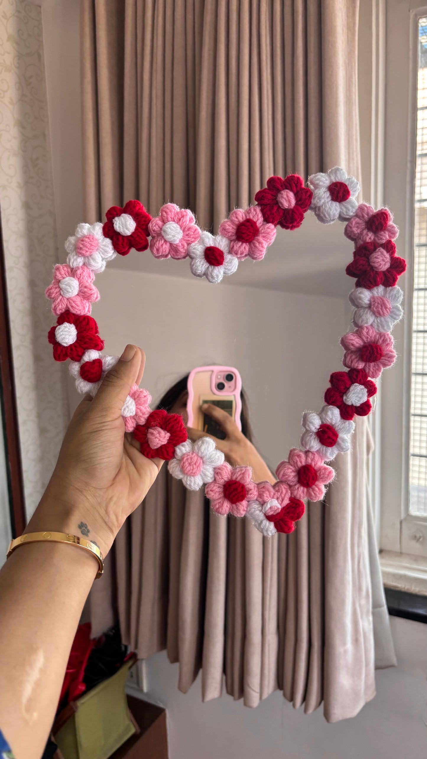 Crochet mirror