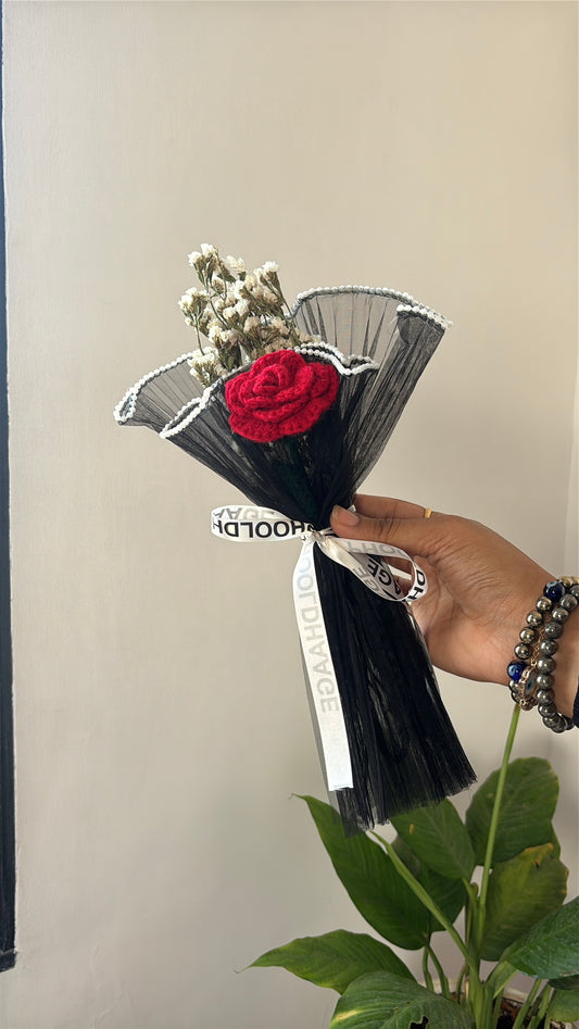 Mini red rose bloom